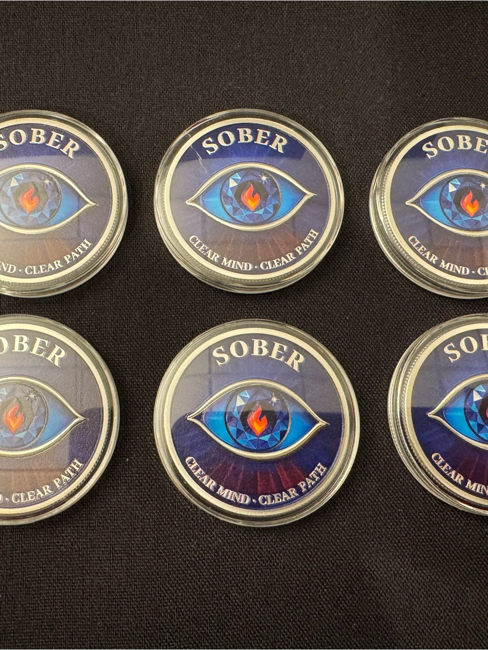 6 Sober Challenge Coin In Protective Holder - Mint Condition - Limited Edition